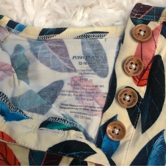 Posh peanut multicoloured bamboo onesie 12-18 month. - Picture 2 of 3